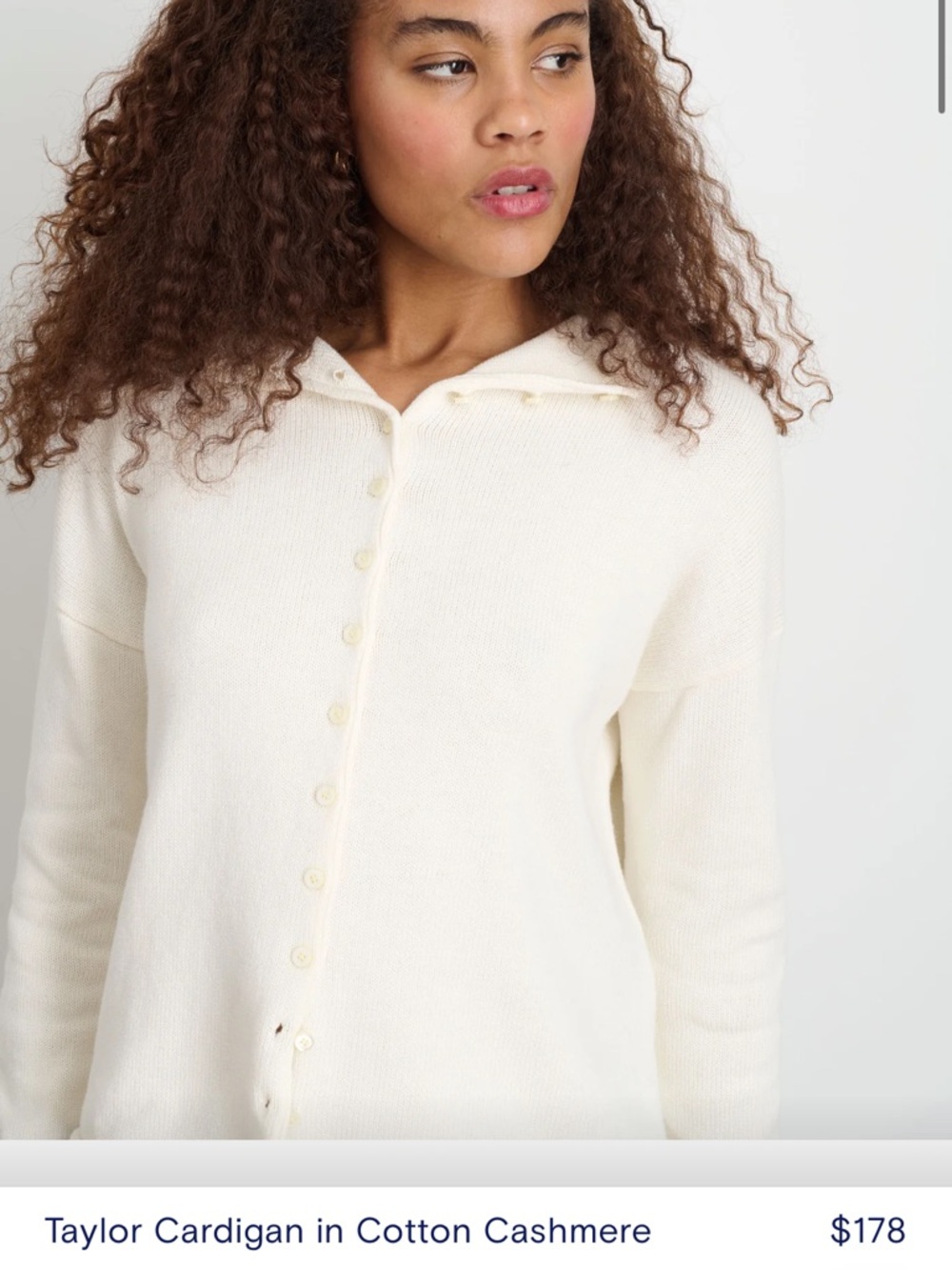 Taylor Cotton-Cashmere Cardigan - Cream